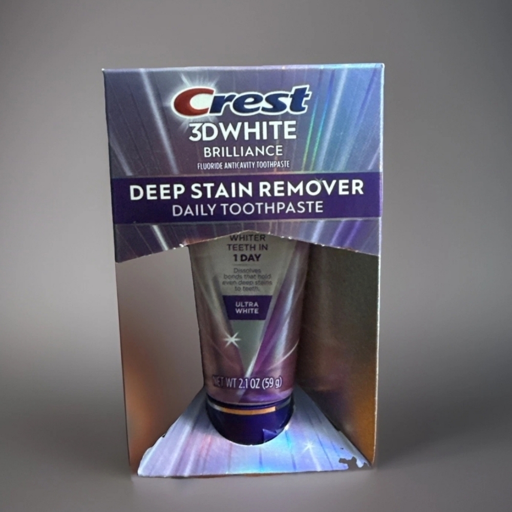 Crest 3D White Brilliance Deep Stain Remover Daily Toothpaste 2.1 oz Exp 6/27